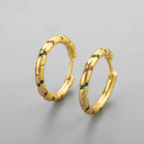 Silver Circle Hoop Earrings CZ Wedding Party Jewelry