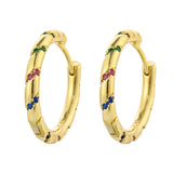 Silver Circle Hoop Earrings CZ Wedding Party Jewelry