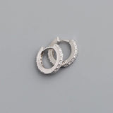 Silver Zircon Small Hoop Earrings 7mm Unisex Kids Jewelry