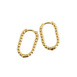 Silver Copper Heart Circle Huggie Hoops Earrings Female Minimalist Filled French