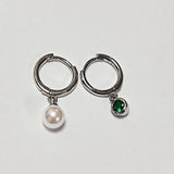 Silver Copper Heart Circle Huggie Hoops Earrings Female Minimalist Filled French