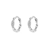 Silver Copper Zircon Geometric Hoop Earrings For Women Wedding