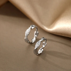 Silver Copper Zircon Geometric Hoop Earrings For Women Wedding