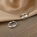 Silver Copper Zircon Geometric Hoop Earrings For Women Wedding