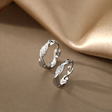 Silver Copper Zircon Geometric Hoop Earrings For Women Wedding