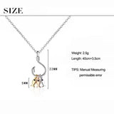 Silver Fish Pendant Necklace With Fish Hook Charms Jewelry S-N376