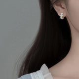 Silver Daisy Flower Hoop Earrings Sweet Spring Jewelry