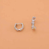 Silver Daisy Flower Hoop Earrings Sweet Spring Jewelry