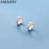 Silver Daisy Flower Hoop Earrings Sweet Spring Jewelry