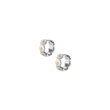 Silver Daisy Flower Hoop Earrings Sweet Spring Jewelry