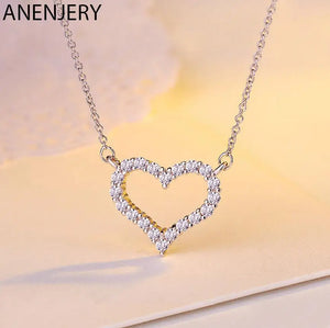 Heart Shape Zircon Pendant Necklace Women's Jewelry S-N57