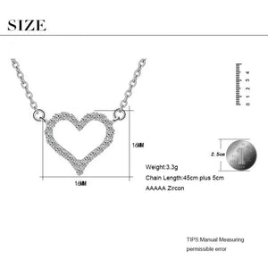 Heart Shape Zircon Pendant Necklace Women's Jewelry S-N57