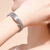 Vintage Thai Silver Wide Cuff Bracelet for Women Men