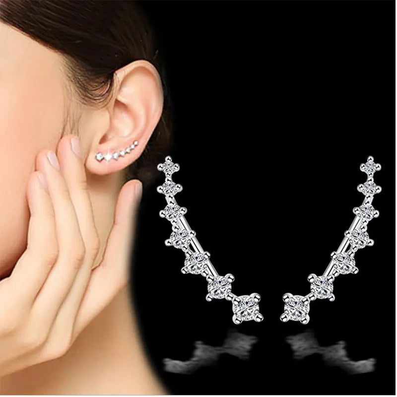 Feather Clip Earring Long Ear cuff Jewelry For Women S-E243
