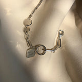Silver GOOD LUCK Letter Bracelet for Women Square Disc Thai Silver Bracelet
