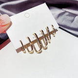 6-Piece Silver Hoop Earrings Set for Women, Oval Shaped, Party
