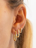 Silver U-Shaped Hoop Earrings for Women