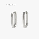 Silver U-Shaped Hoop Earrings for Women