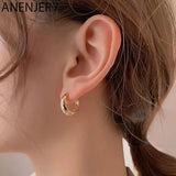 Silver Hoop Earrings Geometric Ear Hoops Party Jewelry S-E1373