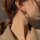 Silver Hoop Earrings Geometric Ear Hoops Party Jewelry S-E1373