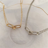 Minimalist Silver Horseshoe Lock Necklace for Women