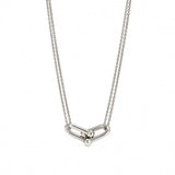 Minimalist Silver Horseshoe Lock Necklace for Women