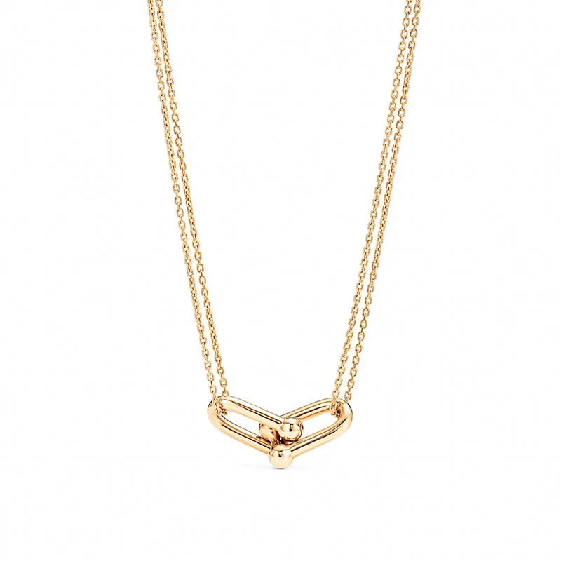 Minimalist Silver Horseshoe Lock Necklace for Women
