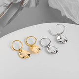 Silver Coin Hoop Earrings for Women Party Weddings