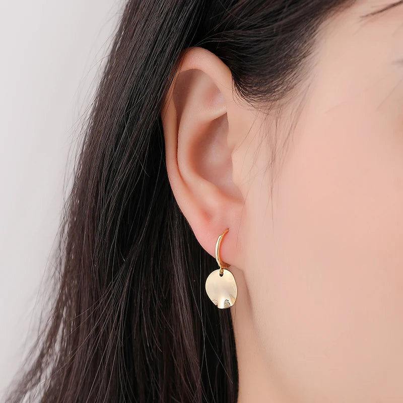 Silver Coin Hoop Earrings for Women Party Weddings