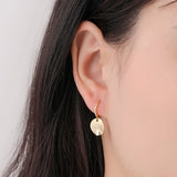 Silver Coin Hoop Earrings for Women Party Weddings