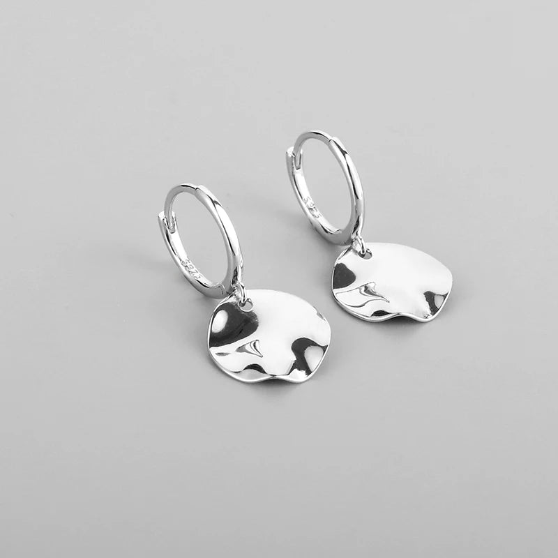 Silver Coin Hoop Earrings for Women Party Weddings