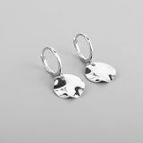 Silver Coin Hoop Earrings for Women Party Weddings
