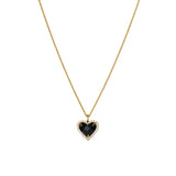 Silver Large Love Heart Necklace for Women Classic Dainty Clavicle Chain