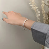 Silver Leaf Bangle Bracelet Open Cuff Thai Silver Bangle