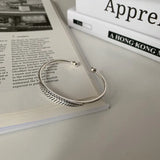 Silver Leaf Bangle Bracelet Open Cuff Thai Silver Bangle