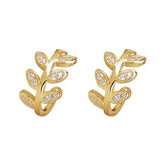 Silver Leaf Earcuff Clips On Earrings for Women