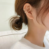 Silver Leaf Earcuff Clips On Earrings for Women