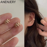 Silver Leaf Earcuff Clips On Earrings for Women