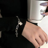 Thai Silver Lock Bracelet Women Men Chain Jewelry