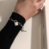 Thai Silver Lock Bracelet Women Men Chain Jewelry