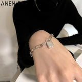 Thai Silver Lock Bracelet Women Men Chain Jewelry