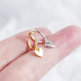 Silver Love Heart Hoop Earrings French Silver Jewelry