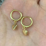 Silver Love Heart Hoop Earrings French Silver Jewelry