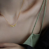 Silver Love Heart Round Beads Pendant Necklace For Women