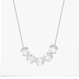 Silver Love Heart Round Beads Pendant Necklace For Women