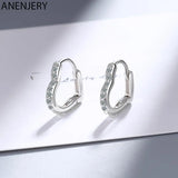 Sparkling Zircon Lovely Heart Hoop Earrings For Women