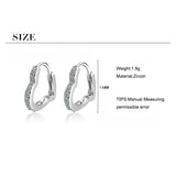 Sparkling Zircon Lovely Heart Hoop Earrings For Women