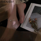 Silver Round Disc Ankle Bracelet Beach Anklet Jewelry S-B429