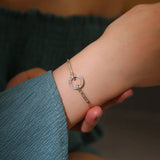 Silver CZ Circle Snake Chain Bracelet Women Party Jewelry