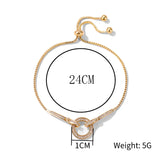 Silver CZ Circle Snake Chain Bracelet Women Party Jewelry